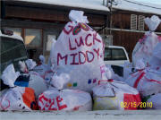 Middy Johnson's Colorful Iditarod Drop Bags