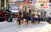 Kohl photo of Dee Dee Jonrow start of 2006 Iditarod