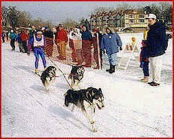 Scott Dahlquist skijoring at Mound, Minnesota