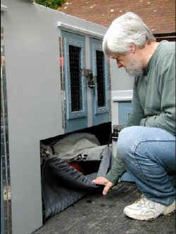 Under rail box storage.