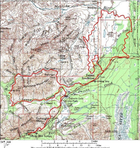 Sheep Mountain 150 map